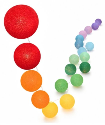 Bunte LED Lichterkette Regenbogen mit vielen Farben – warmweißes Schlummerlicht, ideal für Babyzimmer von Mädchen und Jungen