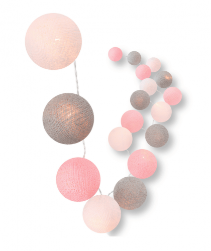 LED Lichterkette Sweet Home Dimmer Timer grau rosa Kugeln Wohnzimmer Party Geburtstag Schlafzimmer Fenster Kinderzimmer Babyzimmer Lichtergirlande Nachtlicht Schlummerlicht Batterie Strom LED Cotton Ball Lichterkette Home Sweet Home mit weißen, rosa und grauen Kugeln – warmweißes Schlummerlicht, strom- oder batteriebetrieben, ideal fürs Baby- und Kinderzimmer