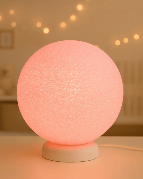 Rosa LED Tischlampe – ideal fürs Kinderzimmer oder Babyzimmer. Sanftes Schlummerlicht & Nachtlicht für eine beruhigende Atmosphäre.