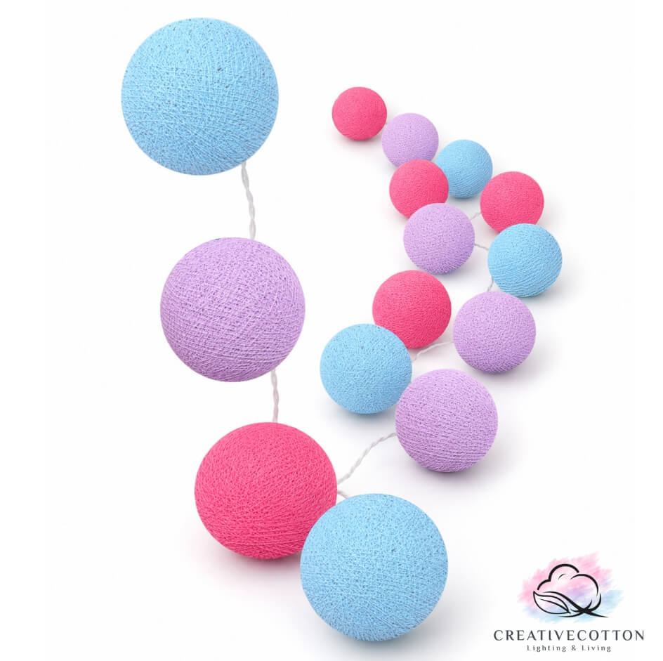 led-lichterkette-colou-kugeln-blau-pink-violett-lila-warm-babyzimmer-kinderzimmer-wohnzimmer-schlafzimmer-gemutlich-madchen-junge-jungenzimmer-bunt LED Lichterkette Colour mit Kugeln in Blau, Lila und Pink – warmweißes Schlummerlicht mit Timer, ideal als Nachtlicht für Babyzimmer von Mädchen und Jungen