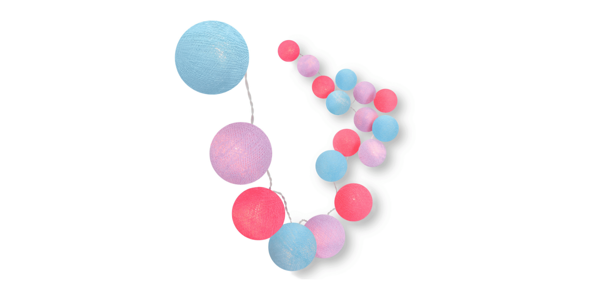LED Lichterkette Colour mit Kugeln in Blau, Lila und Pink – warmweißes Schlummerlicht mit Timer, ideal als Nachtlicht für Babyzimmer von Mädchen und Jungen