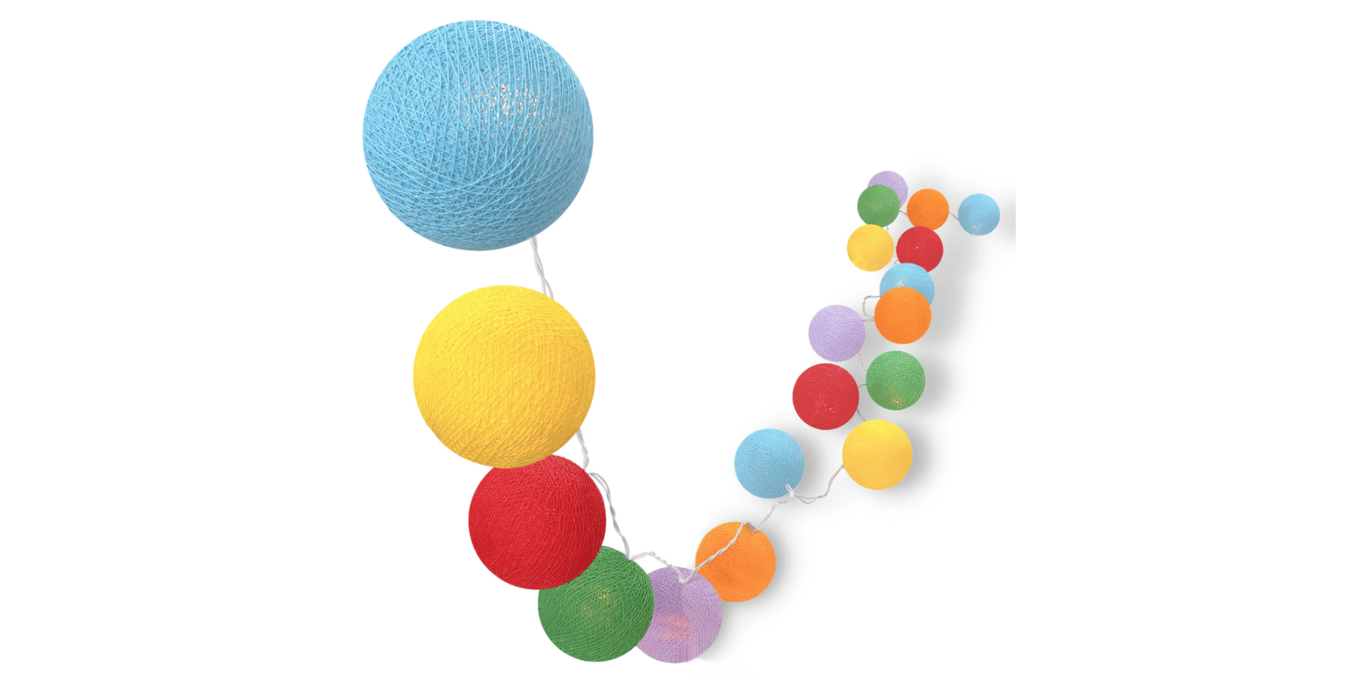 LED Nachtlicht Fiesta mit bunten Kugeln in Blau, Gelb, Rot, Grün und Violett – warmweißes Licht, ideal für Kinderzimmer udn Babyzimmer als Schlummerlicht.