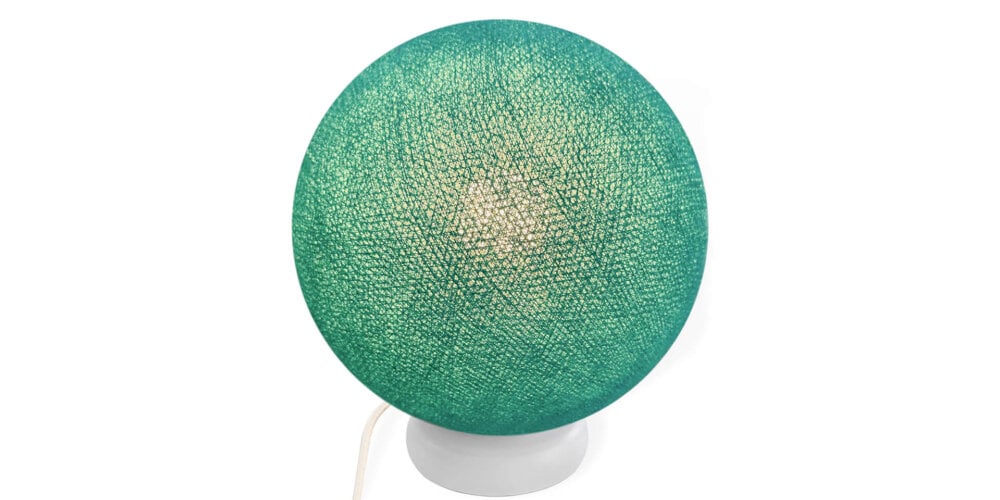 Tischlampe und Stehleuchte in Aqua