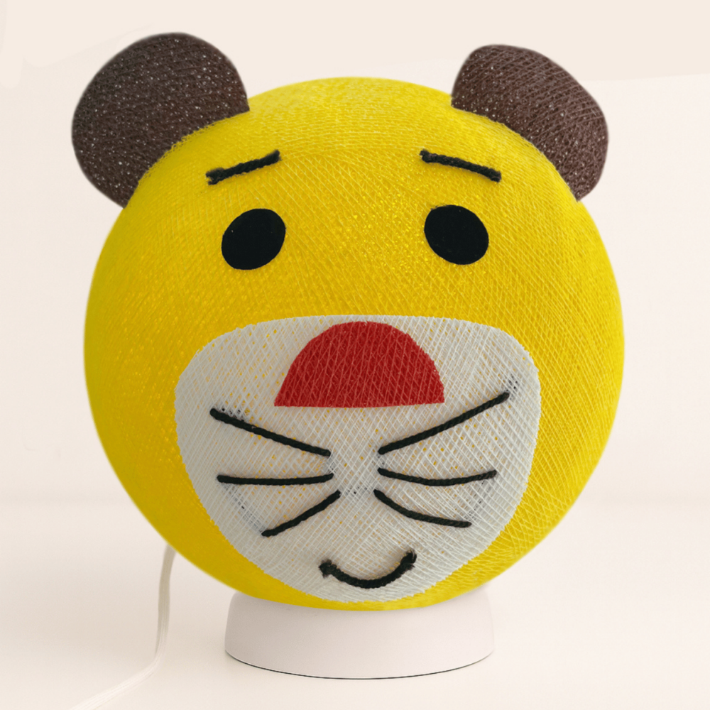 CREATIVECOTTON Tiger-Nachtlicht – handgearbeitete LED-Schlummerlampe fürs Kinderzimmer, warm und sanft.