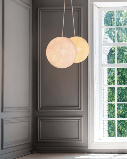 Pendellampe Weiß und Creme – höhenverstellbare LED Hängeleuchte 2-flammig fürs Esszimmer.