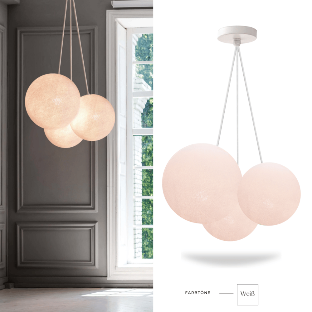 Pendellampe Weiß – moderne 3-flammige LED Leuchte fürs Schlafzimmer.