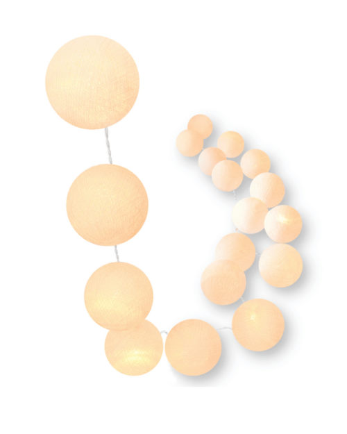 LED Lichterkette Honey mit Kugeln in Creme – warmweißes Licht für Fensterrahmen, Wohnzimmerdeko oder stilvolle Wandgestaltung