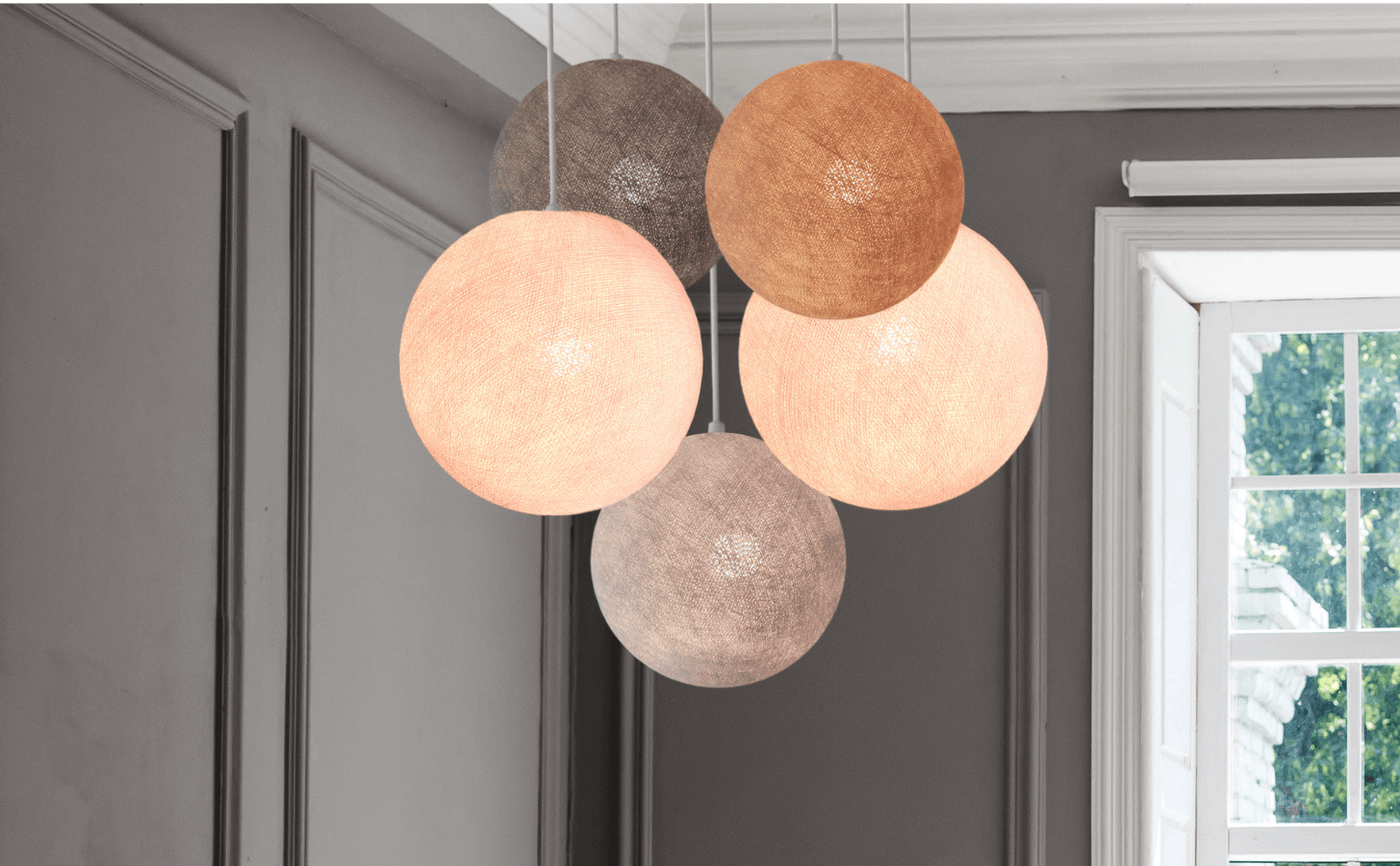 Hängelampe Schlafzimmer Stiegenhaus Wohnzimmer Braun Grau Deckenlampe